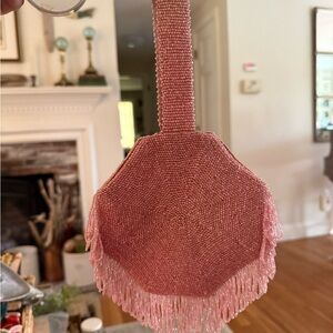 Elegant Pink Beaded Women's Bag